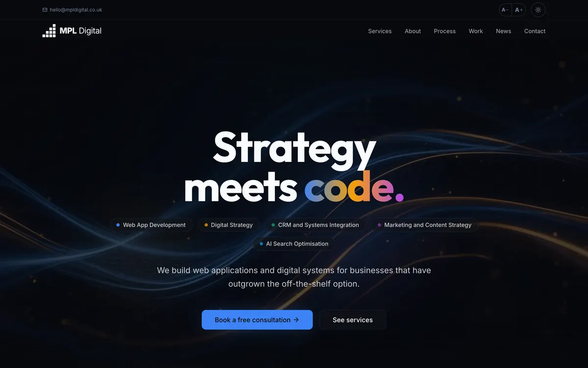 The MPL Digital home page